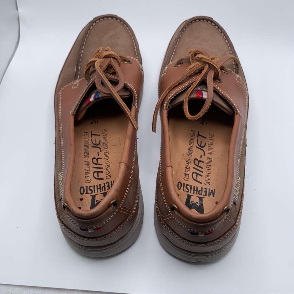 Mephisto Men's Trevis Taupe Boat Shoes SZ 7.5 loafers slip on brown leather 2490 - Picture 5 of 8